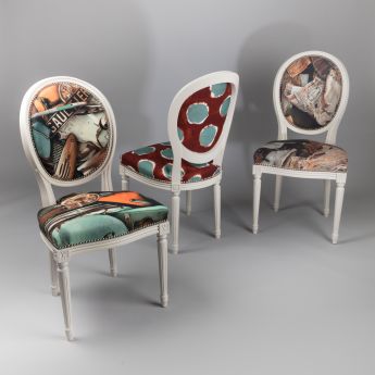 Chaises Louis XVI - Tissus J.P Gaultier