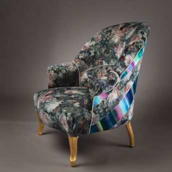 Fauteuil Crapaud fleuri - Tissus GP&J Baker / Designers Guild